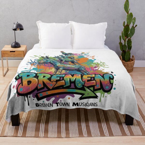 Item preview, Bremen Town Musicians – Fairy Tale in Bronze – Vibrant Graffiti Design designed and sold by Earth Celebration Designs.