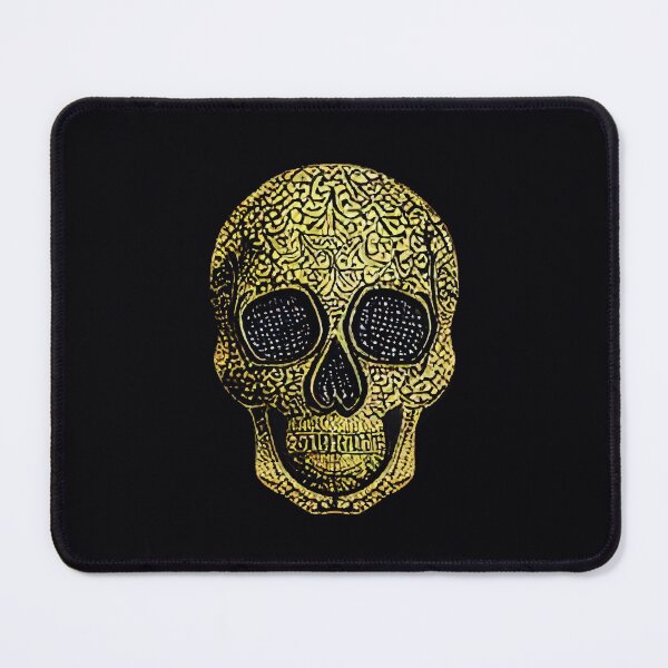 Item preview, Gold skull on black background designed and sold by WAMTEES.