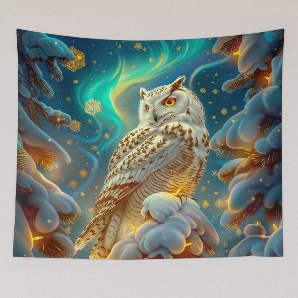 Item preview, Majestic Owl in Snowy Forest designed and sold by MargaretWiktor.