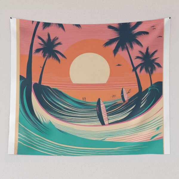 Item preview, Malibu Surf Club Poster | Retro 1960s Surf Art designed and sold by Esterlane.