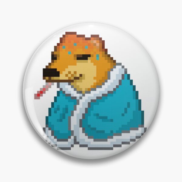 Item preview, Sick dog, pixel art meme designed and sold by Judith RS.
