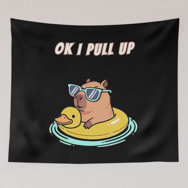 Item preview, Ok I Pull Up Capybara Meme designed and sold by AnimalMemeHub.