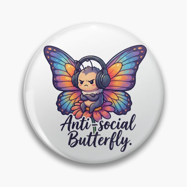 Item preview, Anti Social Butterfly Funny Introvert Humor designed and sold by Belgian Shirts.