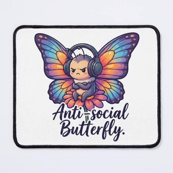 Item preview, Anti Social Butterfly Funny Introvert Humor designed and sold by Belgian Shirts.