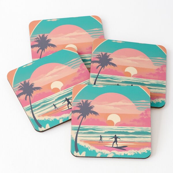 Item preview, Longboards at Sunset | Retro California Surf Print designed and sold by Esterlane.