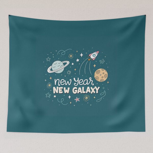 Item preview, New Year, New Galaxy by Vivo Studio – Cute Cosmic Illustration designed and sold by VivoStudio.