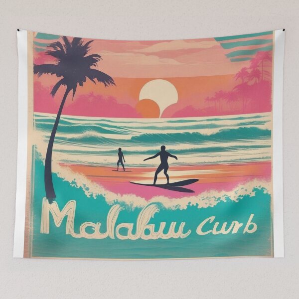 Item preview, Longboards at Sunset | Retro California Surf Print designed and sold by Esterlane.