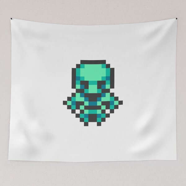 Item preview, Cute Retro Blue-Green Pixel Art Skeleton designed and sold by RogarcaDev.