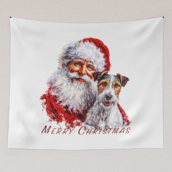 Item preview, Santa Claus with cute terrier dog designed and sold by olenapetol.