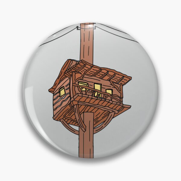 Item preview, Wooden_Treehouse_on_a_Power_Pole_Illustration designed and sold by MeowTouch Art.