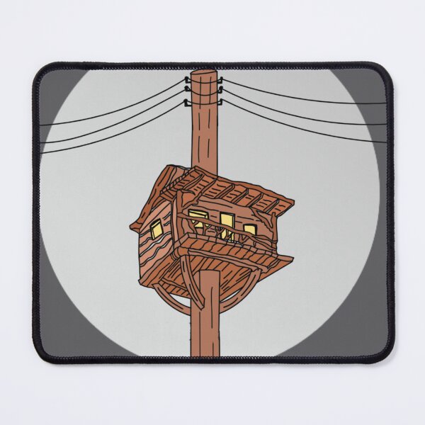 Item preview, Wooden_Treehouse_on_a_Power_Pole_Illustration designed and sold by MeowTouch Art.