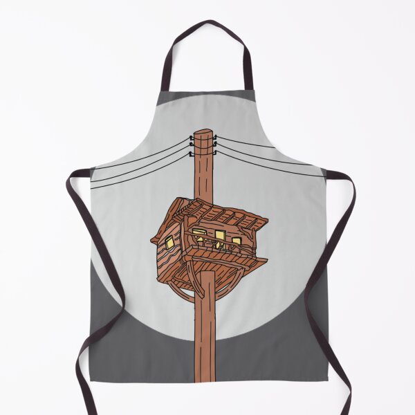 Item preview, Wooden_Treehouse_on_a_Power_Pole_Illustration designed and sold by MeowTouch Art.