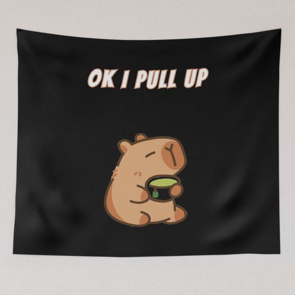Item preview, Ok I Pull Up Capybara Matcha designed and sold by AnimalMemeHub.