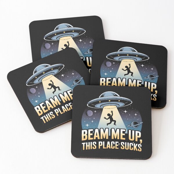 Item preview, Beam Me Up This Place Sucks Funny UFO Alien Abduction Sci-Fi  designed and sold by Avenius Graphics.