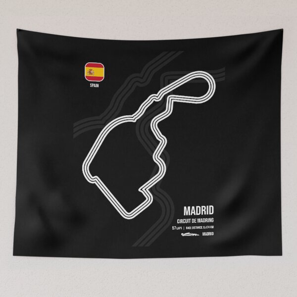 Item preview, Madrid Race Track (B&W) designed and sold by Mariel  Toigo.