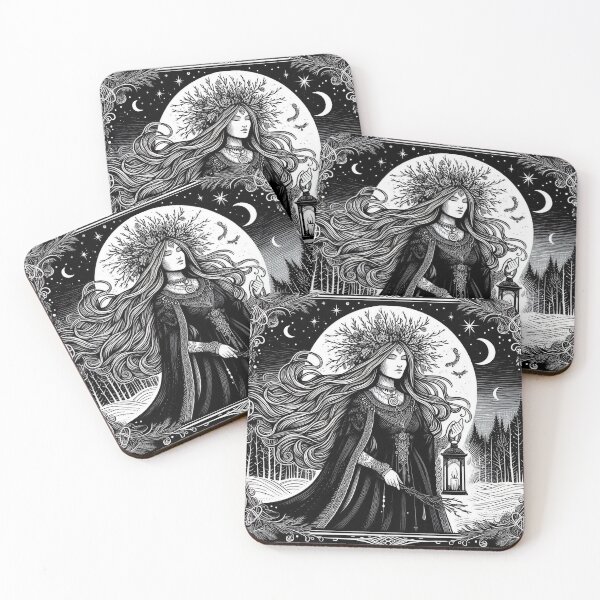 Item preview, Pagan Winter Goddess – Dark Mystic Illustration designed and sold by Roberta Calabrese.