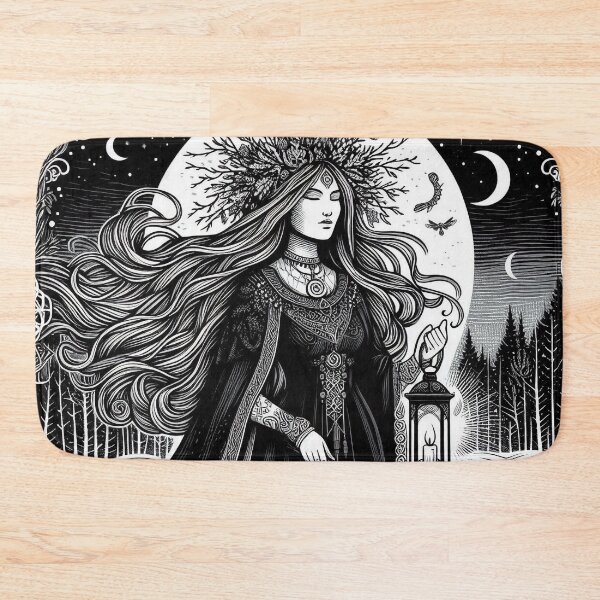 Item preview, Pagan Winter Goddess – Dark Mystic Illustration designed and sold by Roberta Calabrese.