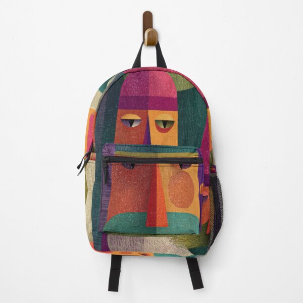 Item preview, Quirky Abstract Santa Faces with Colorful Textured Beards – Modern Christmas Art designed and sold by dawnleblanc55.