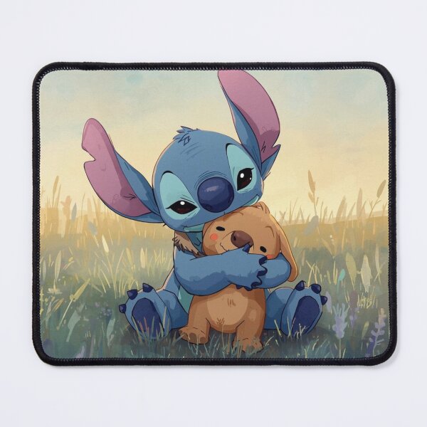 Item preview, Stitch Hugging His Plushie – Soft and Tender Art designed and sold by Dream Magic Co.