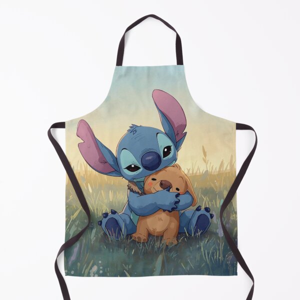 Aperçu de l'œuvre Stitch serrant son doudou dans ses bras – Illustration douce et tendre créée et vendue par Dream Magic Co.