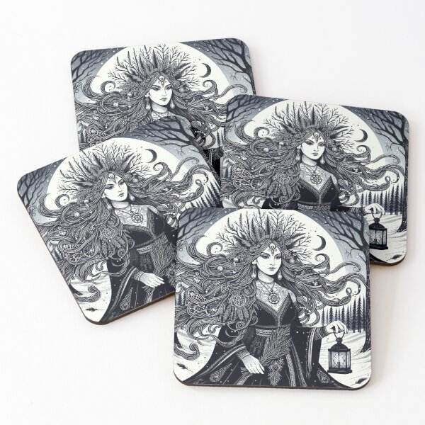 Item preview, Pagan Winter Goddess – Dark Mystic Illustration designed and sold by Roberta Calabrese.
