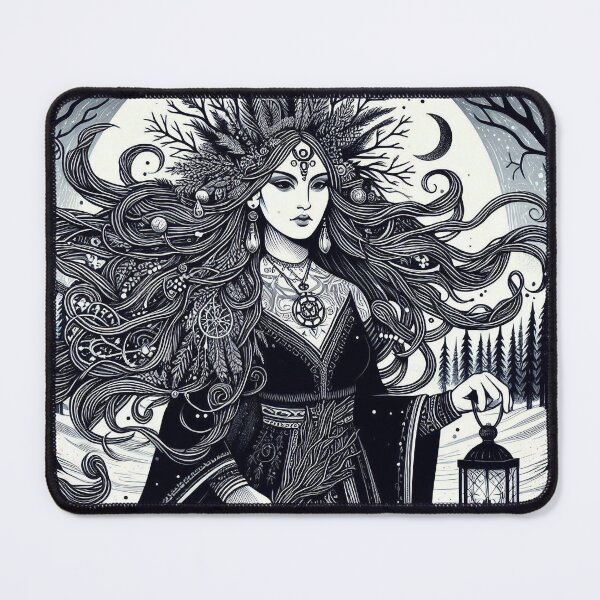 Item preview, Pagan Winter Goddess – Dark Mystic Illustration designed and sold by Roberta Calabrese.