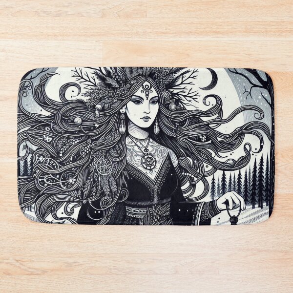 Item preview, Pagan Winter Goddess – Dark Mystic Illustration designed and sold by Roberta Calabrese.