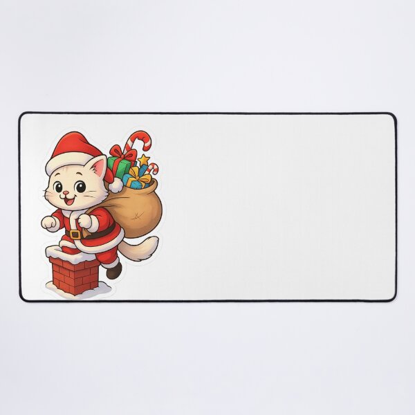Item preview, Cute Santa Kitten Climbing Chimney Sticker – Kawaii Christmas Cat with Gift Sack, Adorable Holiday Art designed and sold by RedStudioPRO872.