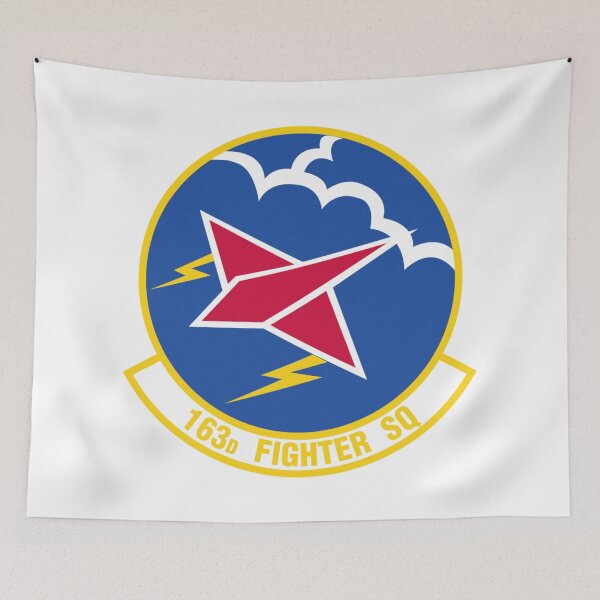Item preview, 163d Fighter Squadron Patch - Red Star Jet and Lightning Insignia designed and sold by CharlieDesings.