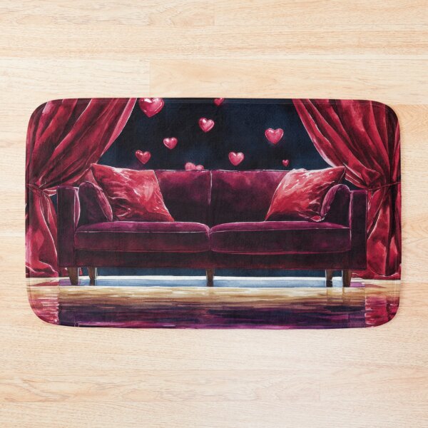 Item preview, Romantic sofa with heart lights background designed and sold by olenapetol.