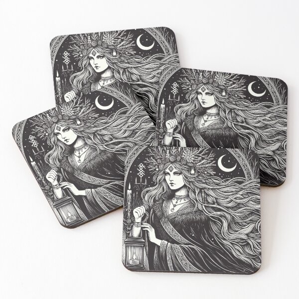 Item preview, Pagan Winter Goddess – Dark Mystic Illustration designed and sold by Roberta Calabrese.