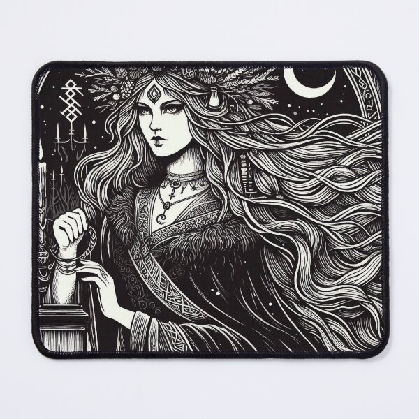 Item preview, Pagan Winter Goddess – Dark Mystic Illustration designed and sold by Roberta Calabrese.