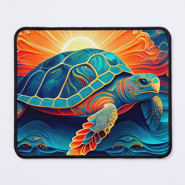Item preview, Sea Turtle Sunset and Waves Retro Vintage Turtle Artwork designed and sold by Mandeville Photography.