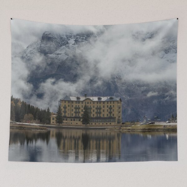 Item preview, Lakeside Hotel in Fog designed and sold by caracatita75.