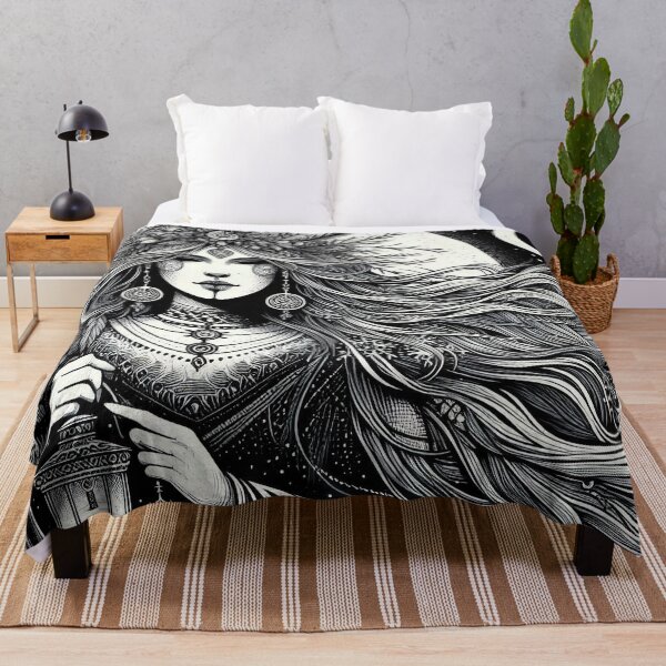 Item preview, Pagan Winter Goddess – Dark Mystic Illustration designed and sold by Roberta Calabrese.