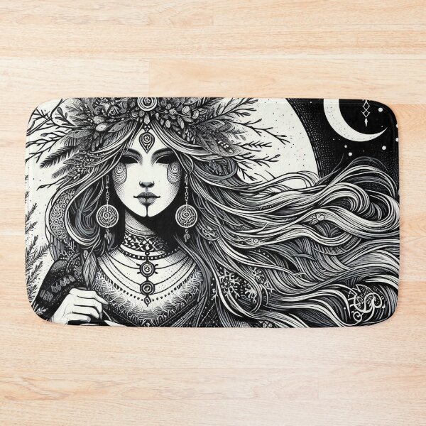 Item preview, Pagan Winter Goddess – Dark Mystic Illustration designed and sold by Roberta Calabrese.