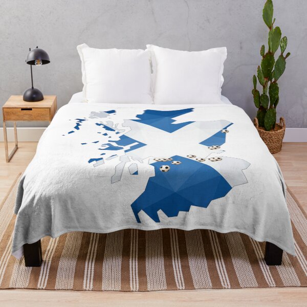 Item preview, Scotland Football Map with Saltire Flag - Scottish Soccer Heritage designed and sold by Loom on the Loch.