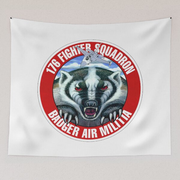 Item preview, 176th Fighter Squadron Patch - "Badger Air Militia" Mascot Insignia designed and sold by CharlieDesings.