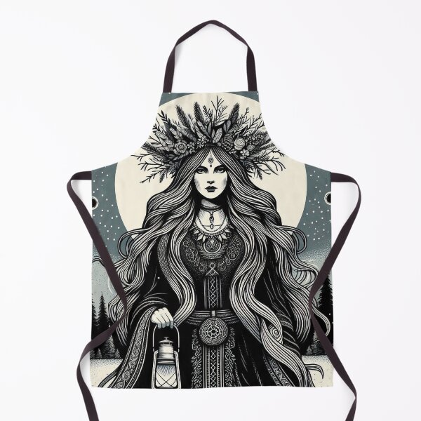 Item preview, Frostbound Priestess – Gothic Pagan Winter Art designed and sold by Roberta Calabrese.