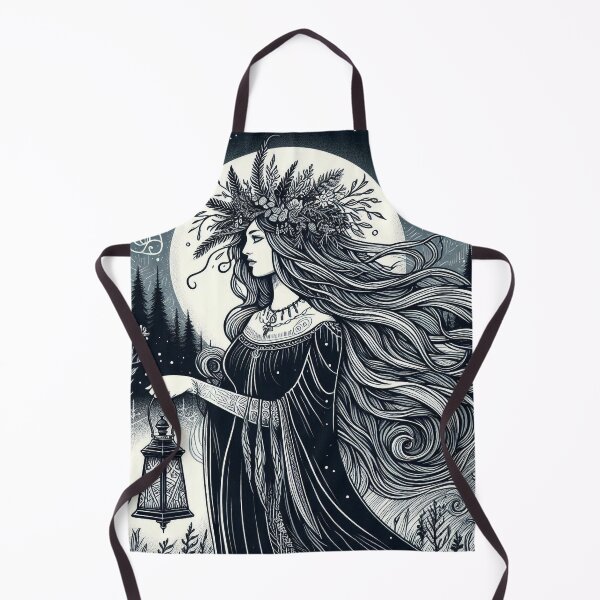 Item preview, Frostbound Priestess – Gothic Pagan Winter Art designed and sold by Roberta Calabrese.