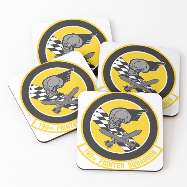 Item preview, 190th Fighter Squadron Patch - Winged Skull and Missiles Insignia designed and sold by CharlieDesings.
