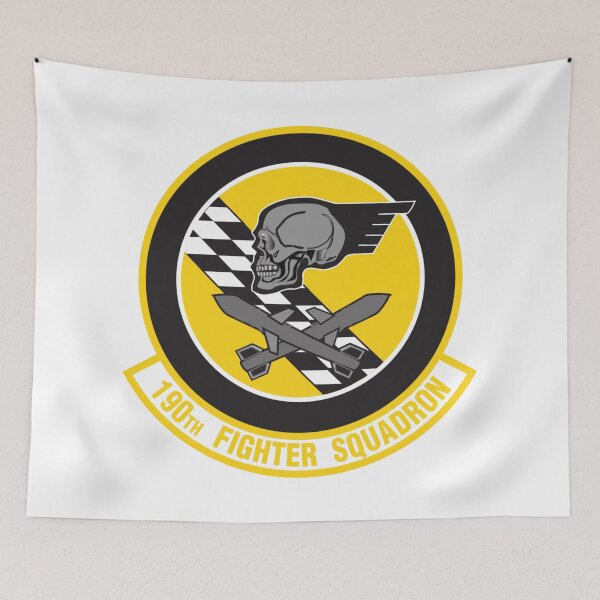 Item preview, 190th Fighter Squadron Patch - Winged Skull and Missiles Insignia designed and sold by CharlieDesings.
