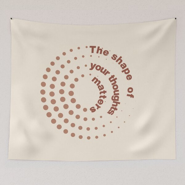 Item preview, The Shape of Your Thoughts Matters – Retro Spiral Quote (Cocoa Brown on Cream) designed and sold by Panoramax.