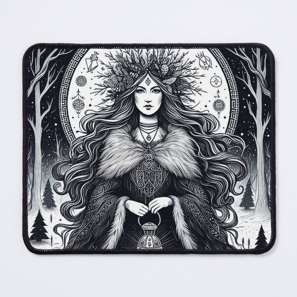 Item preview, Frostbound Priestess – Gothic Pagan Winter Art designed and sold by Roberta Calabrese.