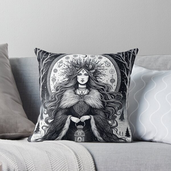 Item preview, Frostbound Priestess – Gothic Pagan Winter Art designed and sold by Roberta Calabrese.