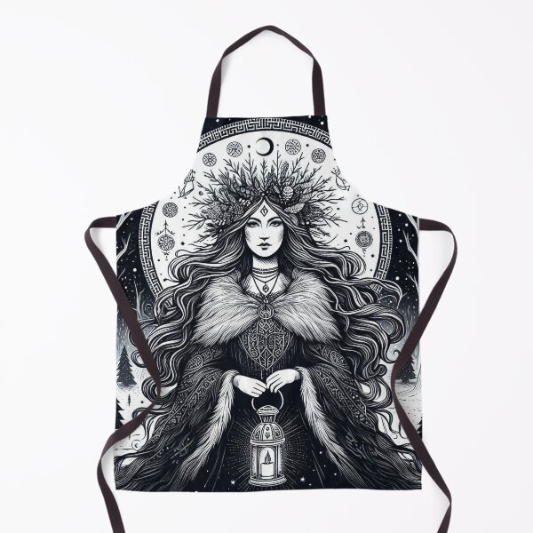 Item preview, Frostbound Priestess – Gothic Pagan Winter Art designed and sold by Roberta Calabrese.