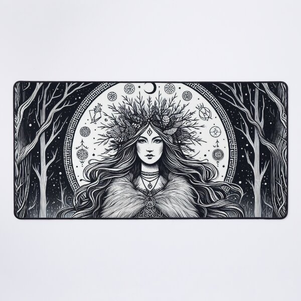 Item preview, Frostbound Priestess – Gothic Pagan Winter Art designed and sold by Roberta Calabrese.