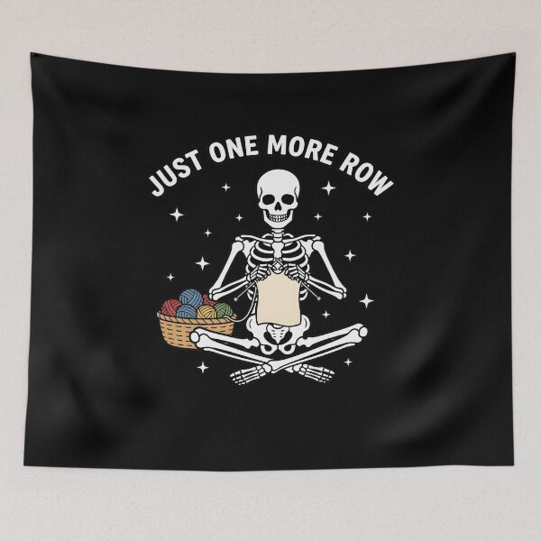 Item preview, Just One More Row, funny knitting crochet lover gift, yarn crafting humor graphic tee designed and sold by saloui.
