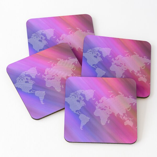 Item preview, Abstract World Map on multi-colour background designed and sold by CHASAcreative.