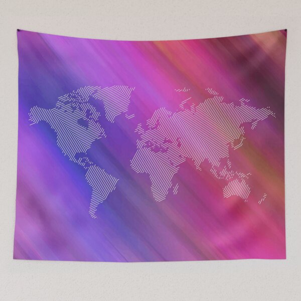 Item preview, Abstract World Map on multi-colour background designed and sold by CHASAcreative.